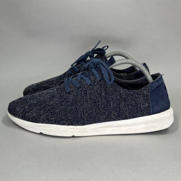 Toms Men's Size 10 Del Ray Blue Denim Lace Up Sneakers - Picture 4 of 11